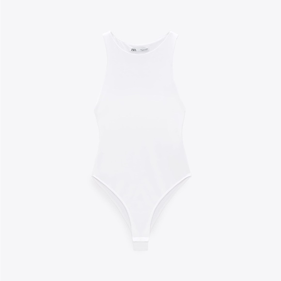 Zara • High Neck White Bodysuit - Picture 3 of 5